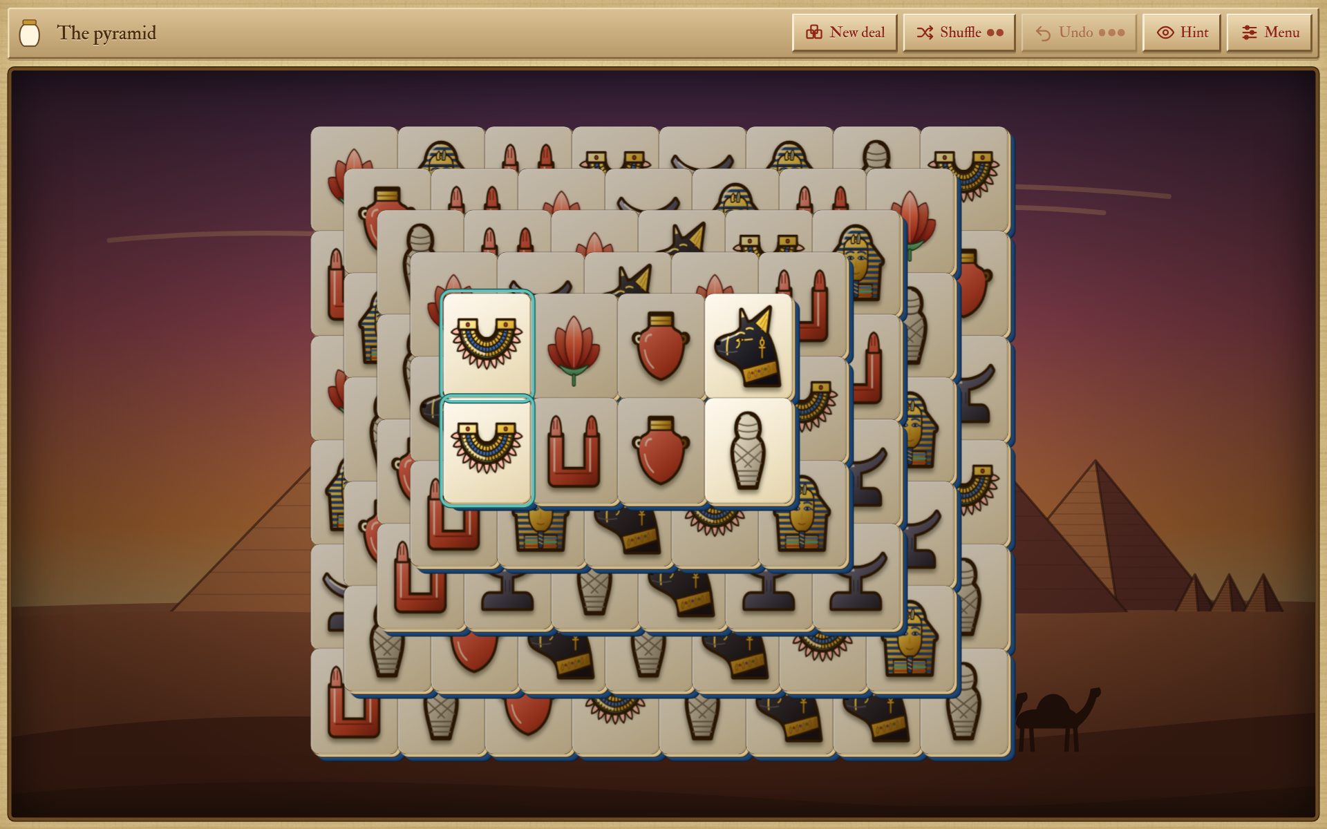 A stack of amulets in free play